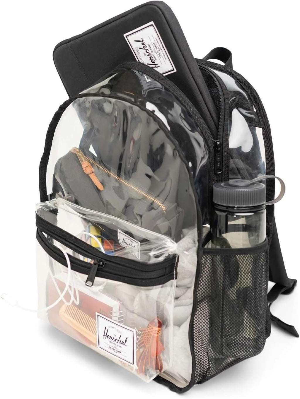 Stylish Clear/Black Classic Backpack - Perfect for Travel, Work, and Leisure - 20L Capacity
