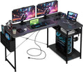Transform Your Workspace with the 55 Inch L Shaped Gaming Desk - Featuring Power Outlets, Reversible Shelves, and Ample Storage for Ultimate Comfort and Style