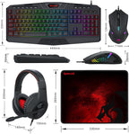 Ultimate S101-3 Wired RGB Gaming Keyboard and Mouse Combo - All-in-One PC Gamer Bundle with Programmable Features and Gaming Headset for Windows PCs