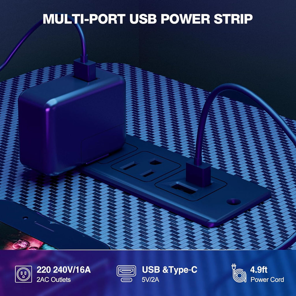 Transform Your Workspace with the 55 Inch L Shaped Gaming Desk - Featuring Power Outlets, Reversible Shelves, and Ample Storage for Ultimate Comfort and Style