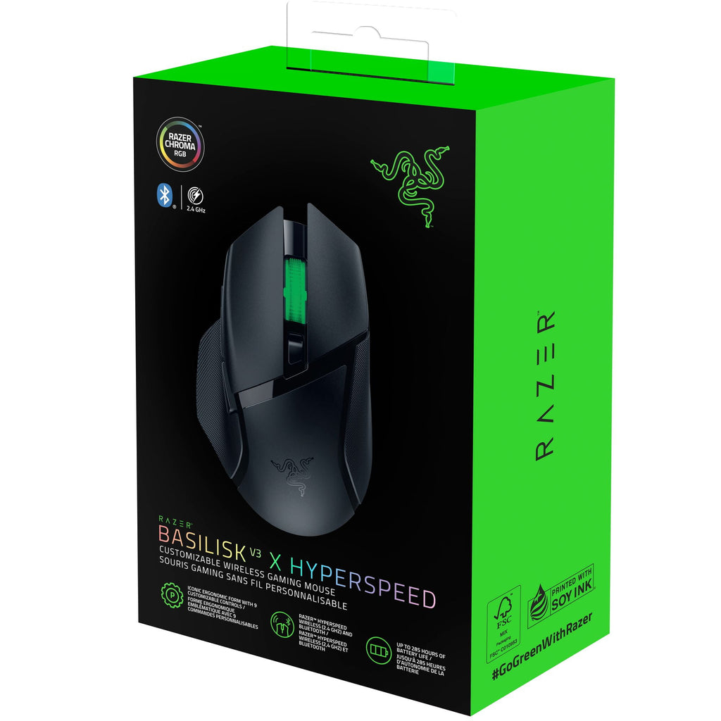Elevate Your Gaming Experience with the Basilisk V3 X Hyperspeed Wireless Gaming Mouse – Ergonomic, Customizable, and RGB Chroma Enabled in Sleek Black