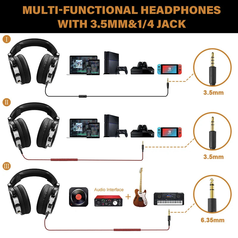 Experience Superior Sound Quality with Over Ear Hi-Fi Studio DJ Headphones – Perfect for Music, Gaming, and More!