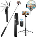 Innotech 62" Phone Tripod & Selfie Stick, Extendable Cell Phone Tripod Stand with Wireless Remote and Phone Holder, Compatible with Iphone Android Phone, Camera